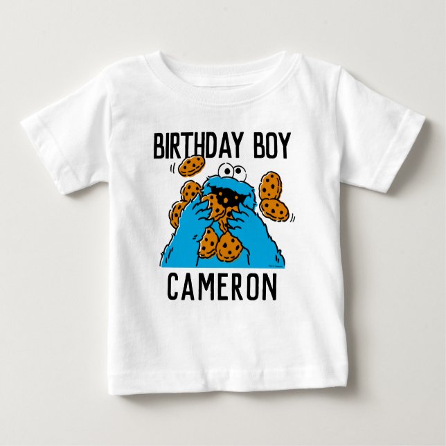 Camiseta Para Bebê Rua Sésamo | primeiro aniversario de Monstro de Co (Frente)