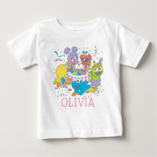 Camiseta Para Bebê Rua Sésamo   Primeiro aniversário do bebê