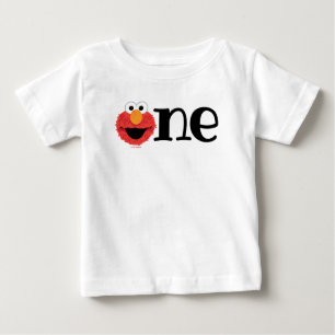 Camiseta Para Bebê Rua Sésamo   primeiro aniversario Elmo — Bebê