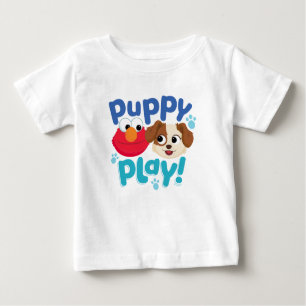Camiseta Para Bebê Rua Sésamo Puppy Play Elmo & Tango