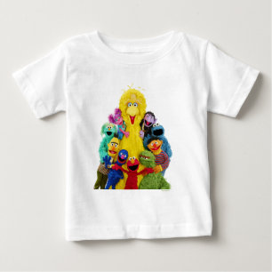 Camiseta Para Bebê Rua Sésamo   Retrato Colorido Divertido