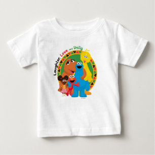 Camiseta Para Bebê Rua Sésamo   Risos, amor e unidade
