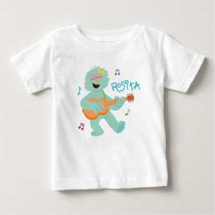 Camiseta Para Bebê Rua Sésamo Rosita Tocando Violão