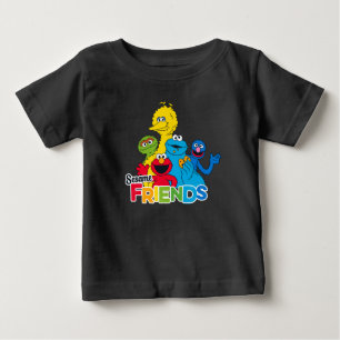 Camiseta Para Bebê Rua Sésamo Sésamo Amigos