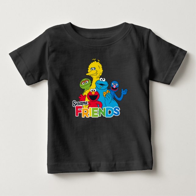 Camiseta Para Bebê Rua Sésamo | Sésamo Amigos (Frente)