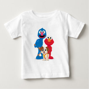 Camiseta Para Bebê Rua Sésamo Tango Com Grover E Elmo