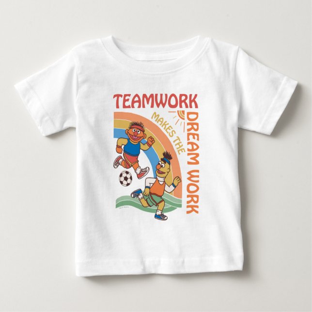 Camiseta Para Bebê Rua Sésamo | Trabalho em equipe Ernie & Bert (Frente)