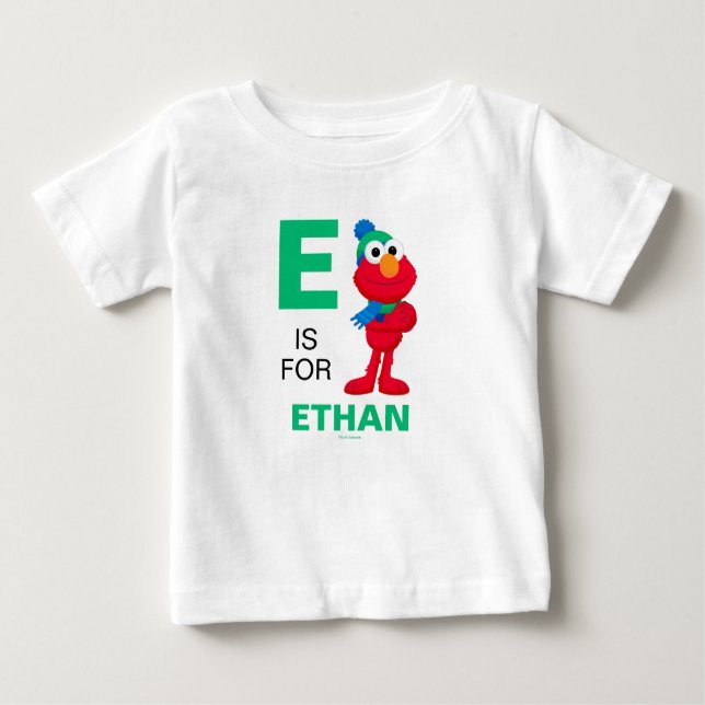 Camiseta Para Bebê Rua Sésamo | Winter Elmo (Frente)