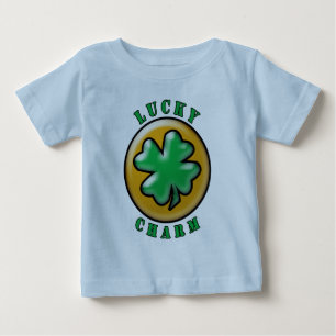 Camiseta Para Bebê Rua Verde. O dia de Patrick, Lucky Charm Clover