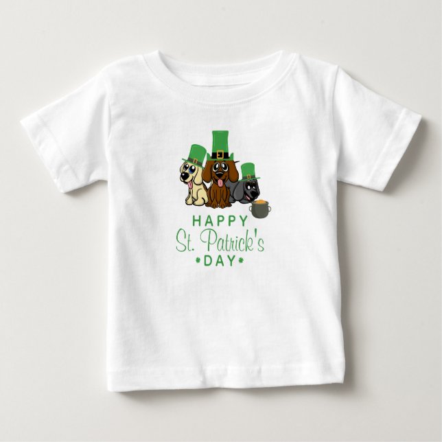 Camiseta Para Bebê Ruas bonitas, Cachorros do Dia de Patrick Leprecha (Frente)