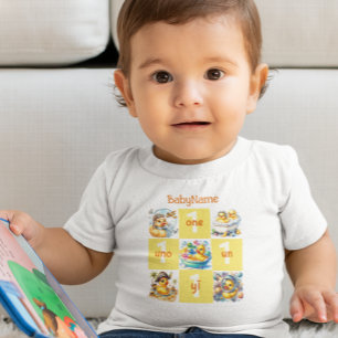 Camiseta Para Bebê Rubber Duck Primeiro Aniversário Diversão Multilín