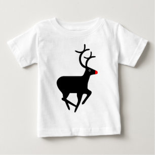 Camiseta Para Bebê Rudolf, Reindeer Vermelho Nosed