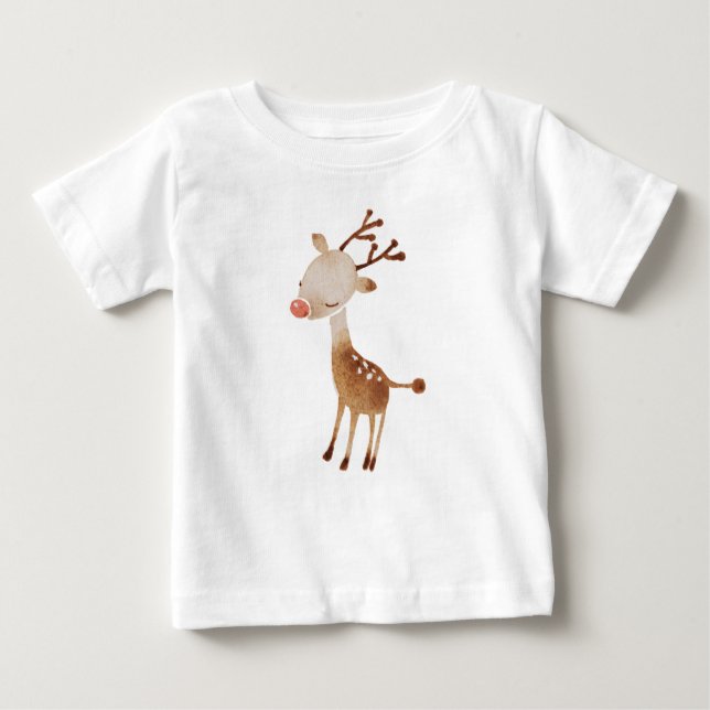 Camiseta Para Bebê Rudolf (Rudolph) a rena (Frente)