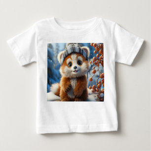 Camiseta Para Bebê Rufus - Um adorável panda vermelho