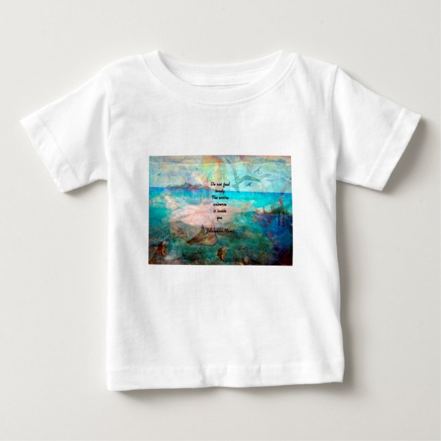 Camiseta Para Bebê Rumi Inspiração Citação Sobre O Universo (Frente)