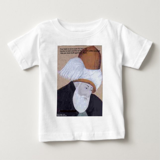Camiseta Para Bebê Rumi "Obstáculos Do Amor" Citação Sobre Ofertas De (Frente)