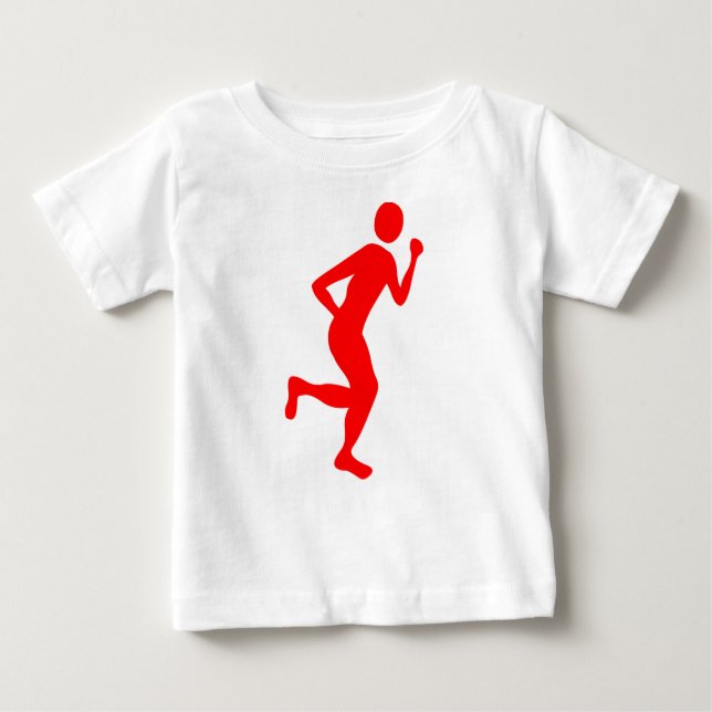 Camiseta Para Bebê Runner (Masculino) - Vermelho (Frente)