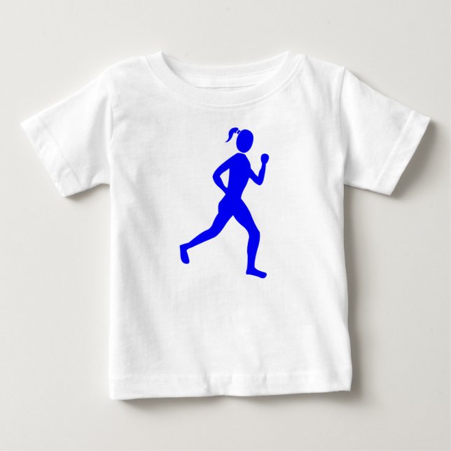 Camiseta Para Bebê Runner (Mulher) - Azul (Frente)
