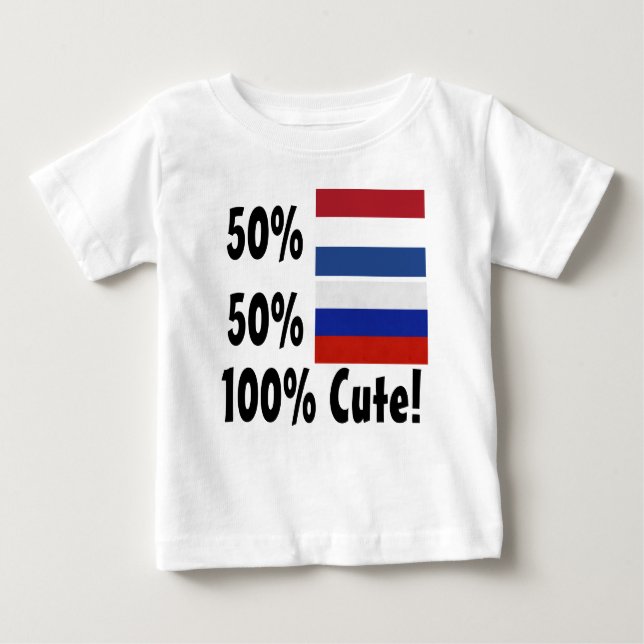 Camiseta Para Bebê Russo 100% do Dutch 50% de 50% bonito (Frente)