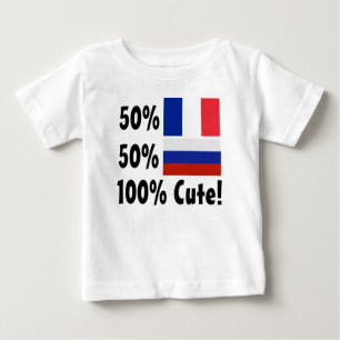 Camiseta Para Bebê Russo 100% do francês 50% de 50% bonito