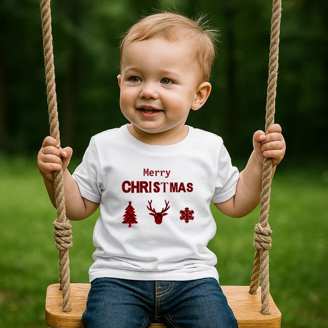 Camiseta Para Bebê rustic scottish christmas script  (Criador carregado)