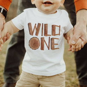 Camiseta Para Bebê Rustic Wild One primeiro aniversario