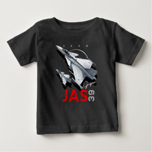 Camiseta Para Bebê Saab JAS39 Gripen Aeronaves de combate suecas
