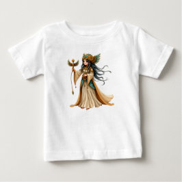 Camiseta Para Bebê Sacerdotisa Celestial da Pirâmide Dourada.