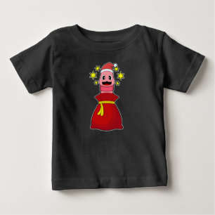 Camiseta Para Bebê Saco de Natal Worm Natal