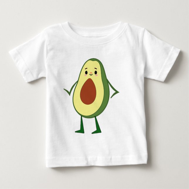 Camiseta Para Bebê Sacos de toalha de abacate de kawaii (Frente)