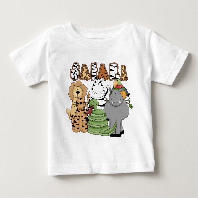 Camiseta Para Bebê Safari animal (Frente)