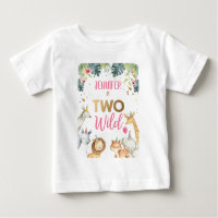 Safari Animal Girl Birthday T Shirt Wild Child