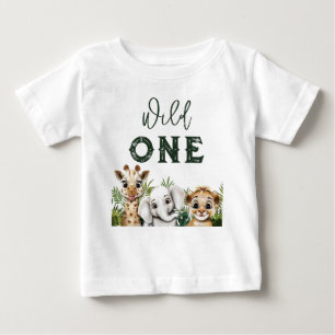 Camiseta Para Bebê Safári de Animais Selvagens