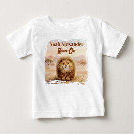 Camiseta Para Bebê Safari First Birthday Zuberi Fluffy Leopard Party
