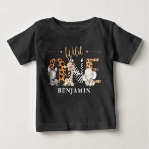Camiseta Para Bebê Safari Selvagem Um Bebê