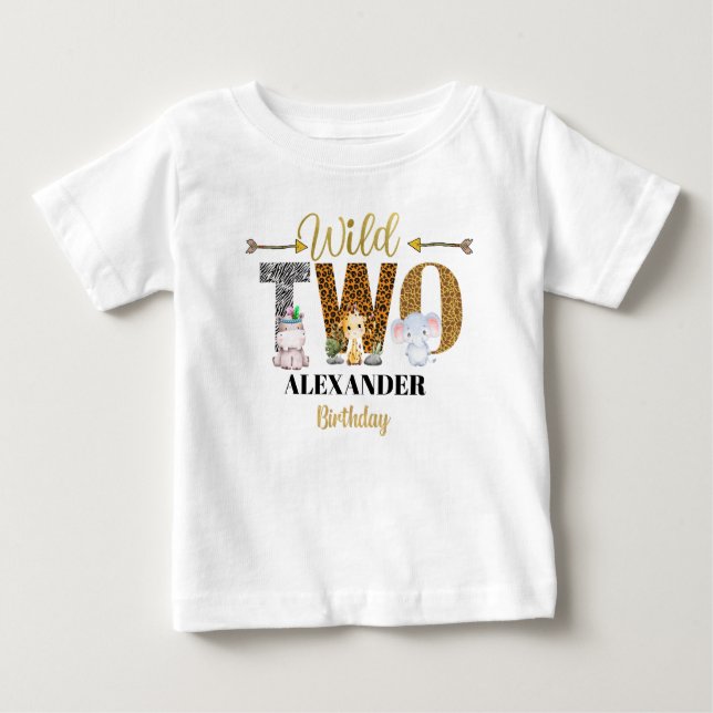 Camiseta Para Bebê Safari Wild 2 Crianças T-Shirt (Frente)