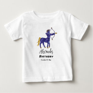 Camiseta Para Bebê Sagitário Aniversário Convidado de Honra