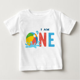 Camiseta Para Bebê Saída de Parte primeiro aniversario de piscina