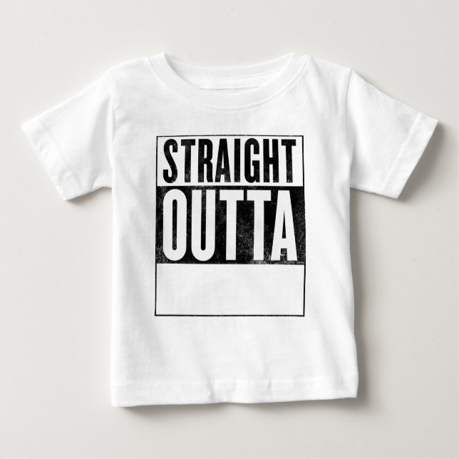Camiseta Para Bebê Saída do hetero "________" para a teia do bebê lev (Frente)