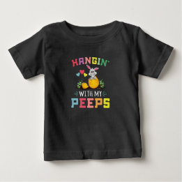 Camiseta Para Bebê Saindo com meus peeps