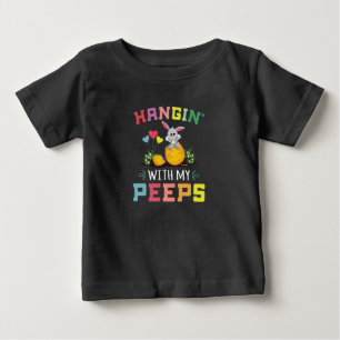 Camiseta Para Bebê Saindo com meus peeps