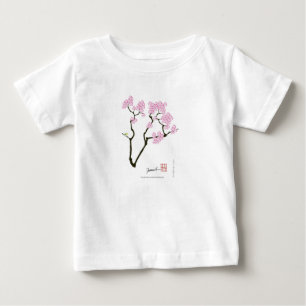 Camiseta Para Bebê sakura com pássaro verde, fernandes tony
