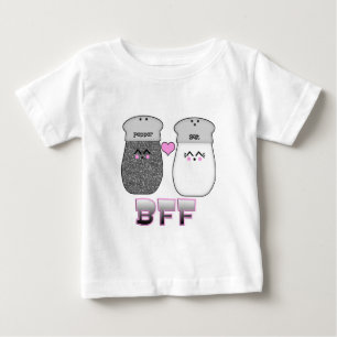Camiseta Para Bebê Sal e Pimenta Kawaii BFF