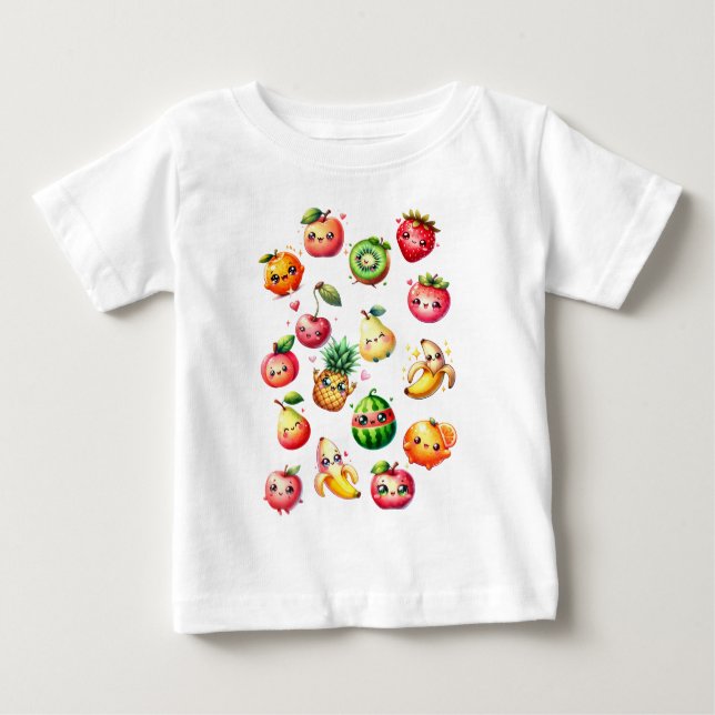 Camiseta Para Bebê Salada de Frutas (Frente)