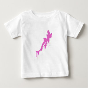 Camiseta Para Bebê Salamandra Cor-de-Rosa Com Pinta