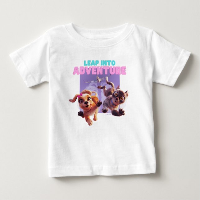 Camiseta Para Bebê Saltar para a aventura (Frente)