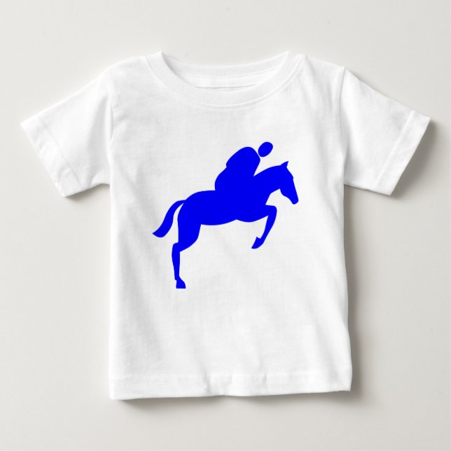 Camiseta Para Bebê Salto de Cavalo - Azul (Frente)