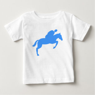 Camiseta Para Bebê Salto de Cavalo - Azul-Bebê