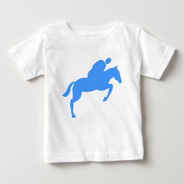 Camiseta Para Bebê Salto de Cavalo - Azul-Bebê (Frente)