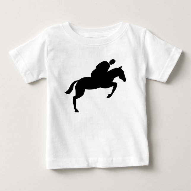 Camiseta Para Bebê Salto de Cavalo - Preto (Frente)